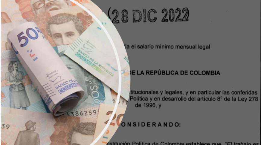 El salario mínimo en Colombia para el 2023 será de $1.160.000, un aumento de 16%